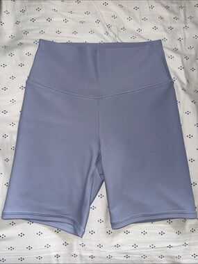 Abercrombie & Fitch High-Rise Bike Shorts in Lavender Blue